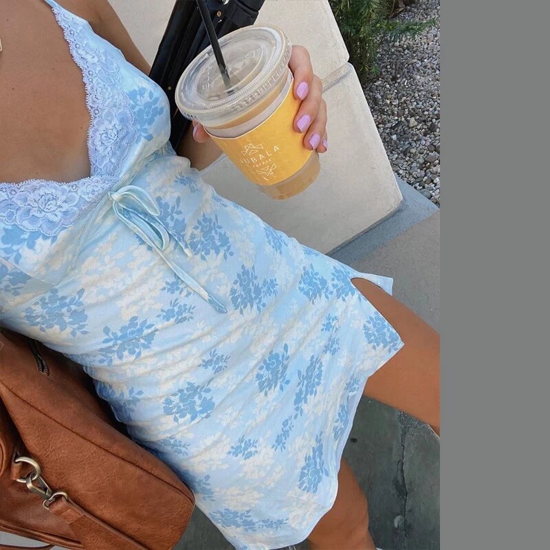 Anna Lace-Up Mini Dress