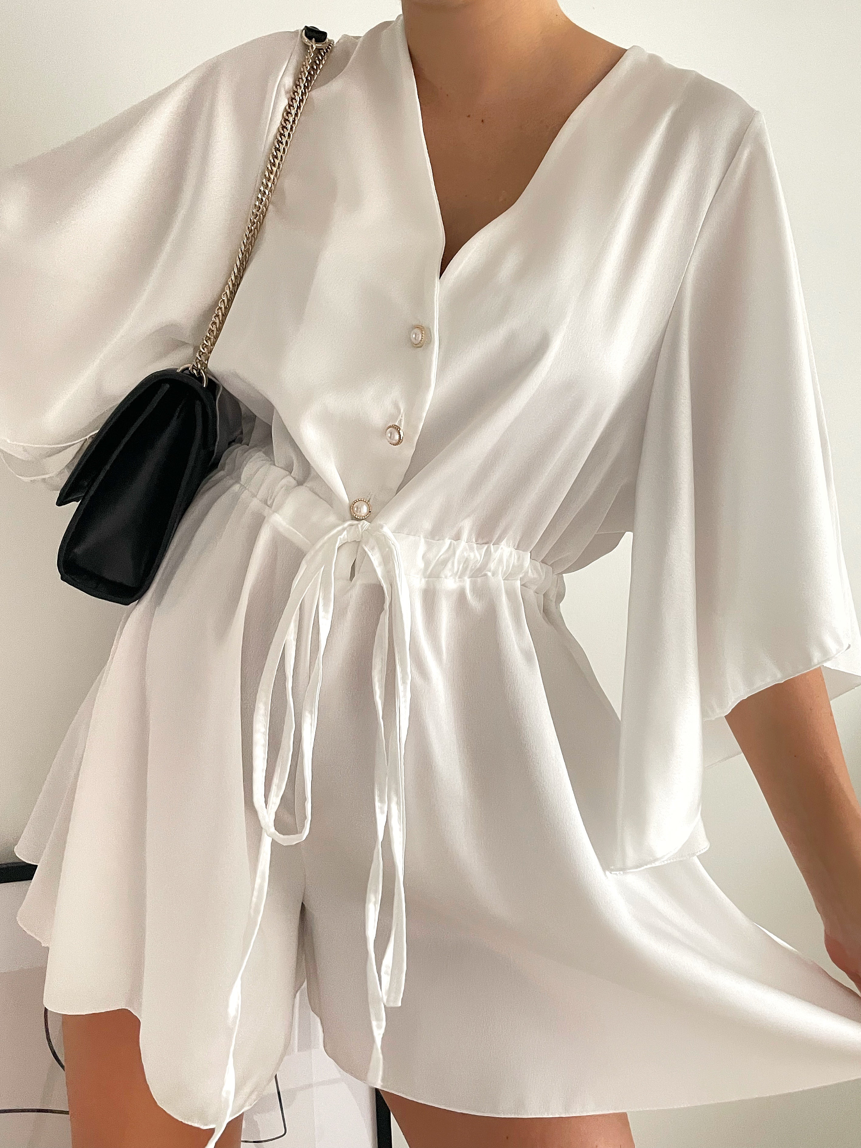 Combishort robe en satin uni