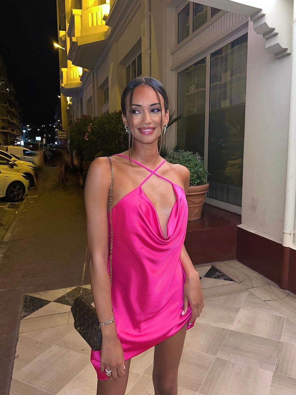 Robe satinée à fines bretelles Vivi