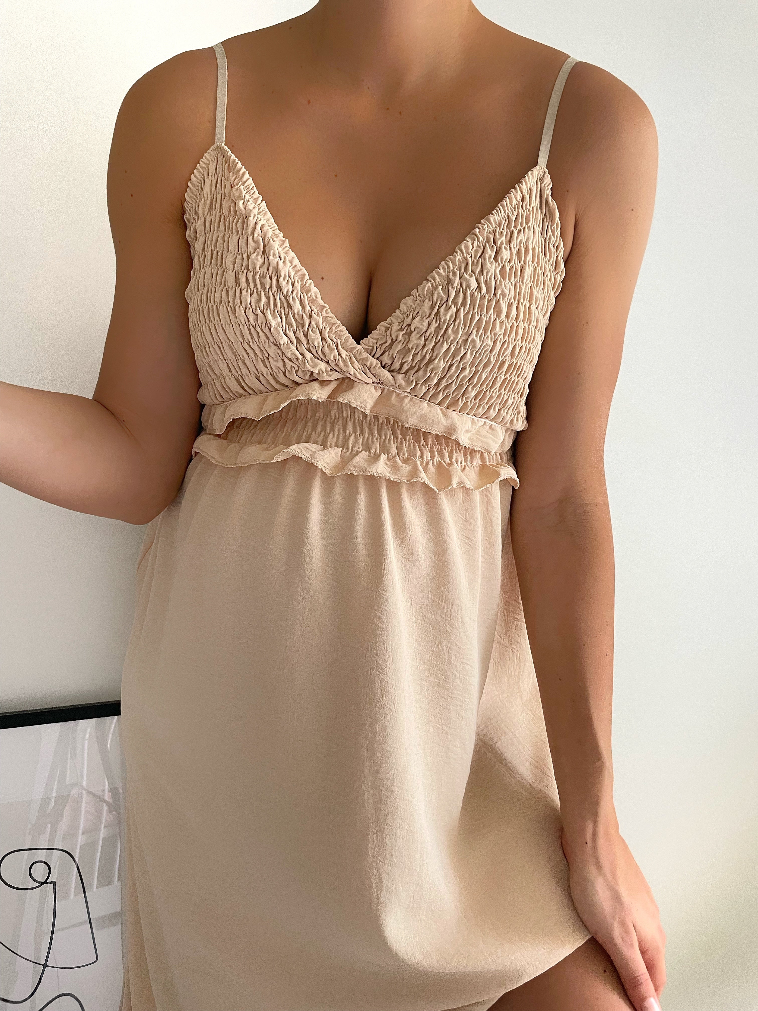 Robe mi longue à smock Aline