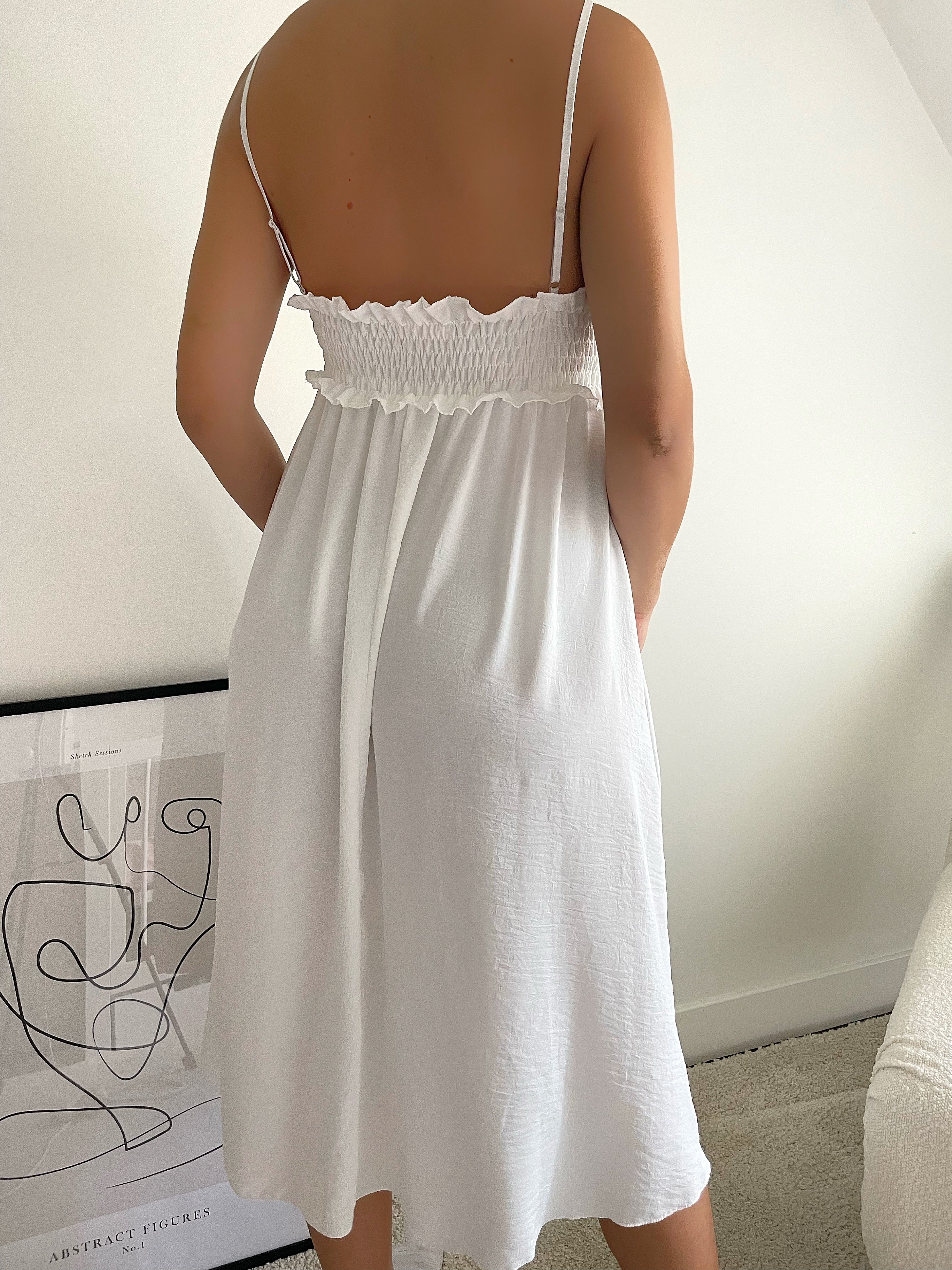 Robe mi longue à smock Aline