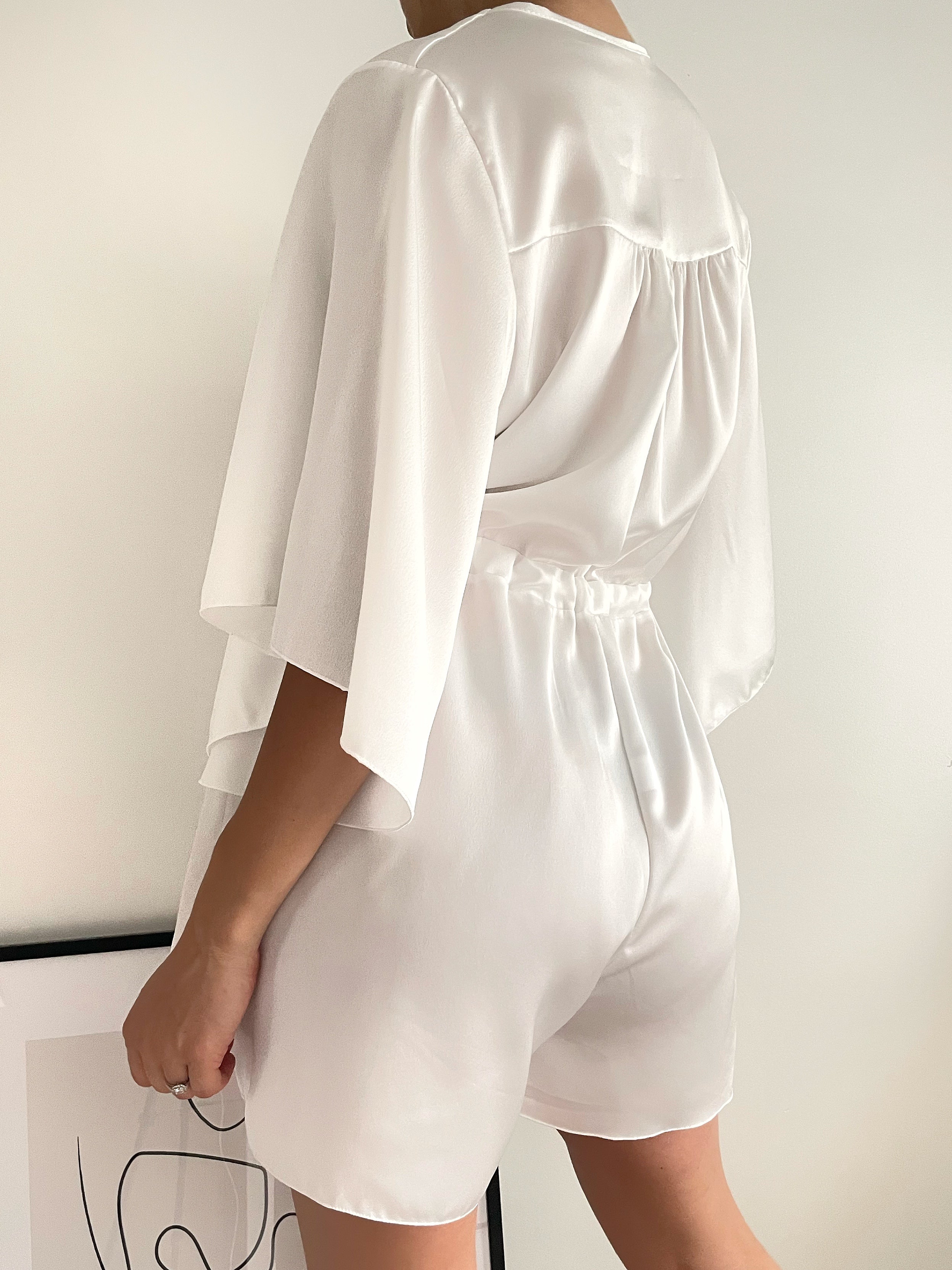 Combishort robe en satin uni