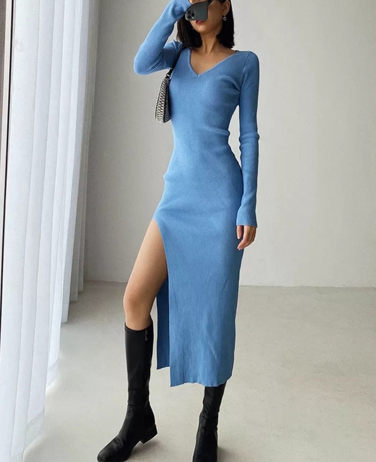 Alvise Knit Midi Slit Dress