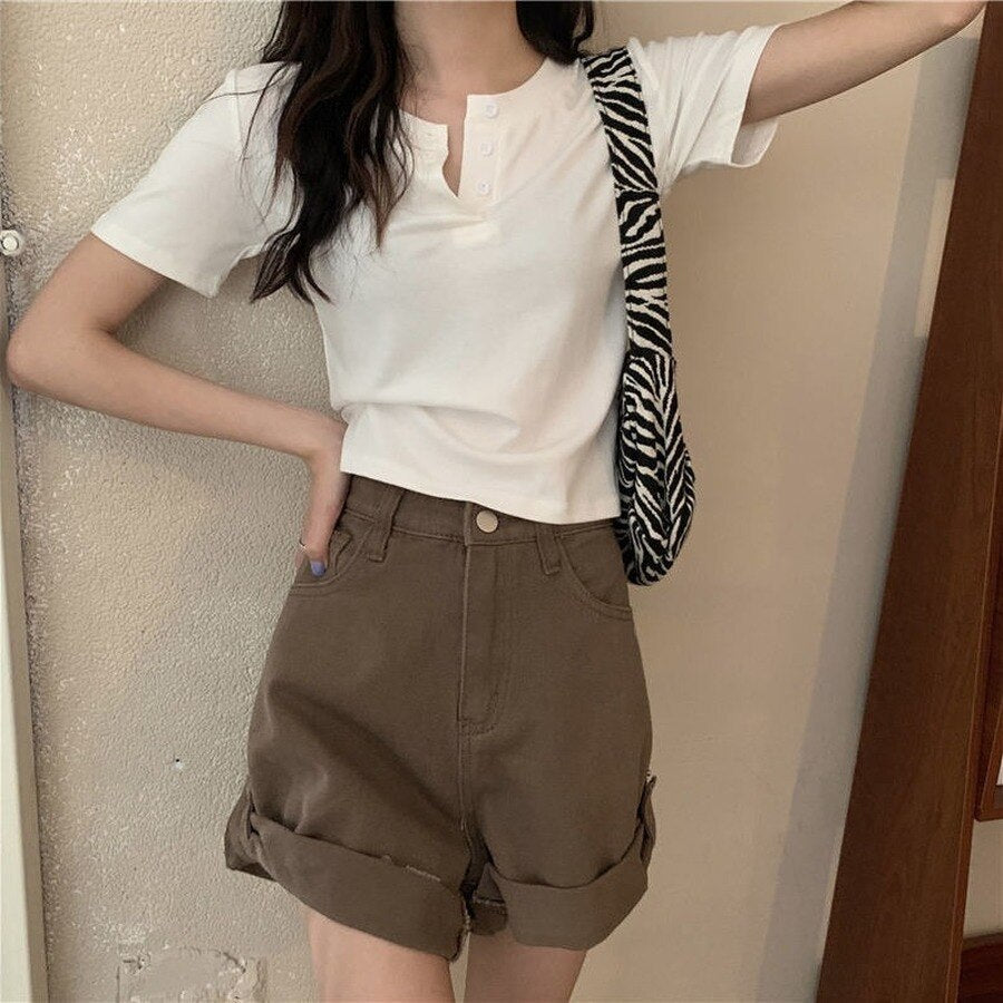 Solid Casual Skinny White Slim Female Tops